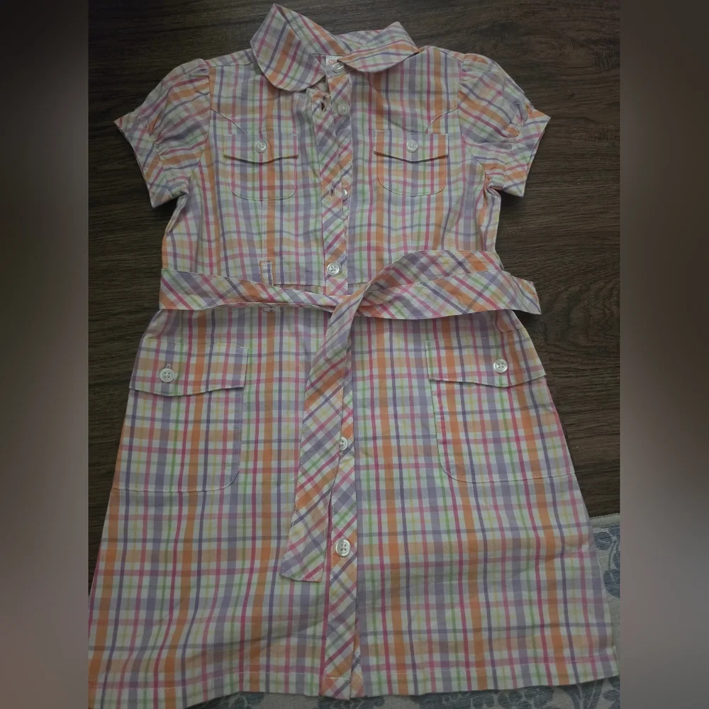 Gymboree Pastel Plaid Button-Up Shirt Dress